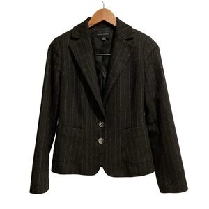 Banana Republic Charcoal Pinstripe Blazer Wool‎ Cashmere